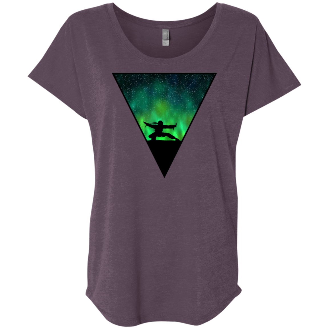 T-Shirts Vintage Purple / X-Small Northern Lights Pose Triblend Dolman Sleeve