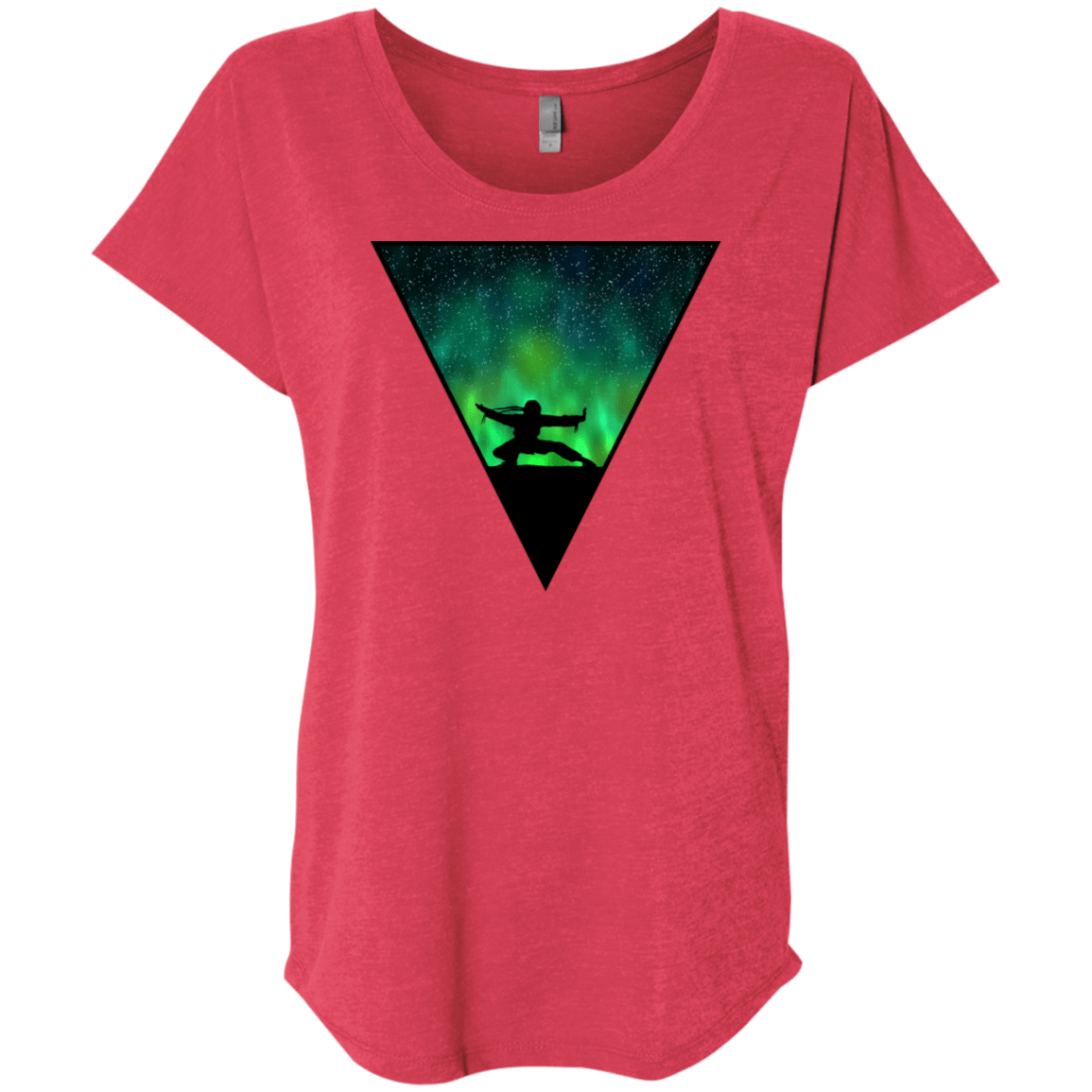 T-Shirts Vintage Red / X-Small Northern Lights Pose Triblend Dolman Sleeve