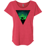T-Shirts Vintage Red / X-Small Northern Lights Pose Triblend Dolman Sleeve