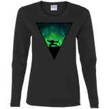 T-Shirts Black / S Northern Lights Pose Women's Long Sleeve T-Shirt