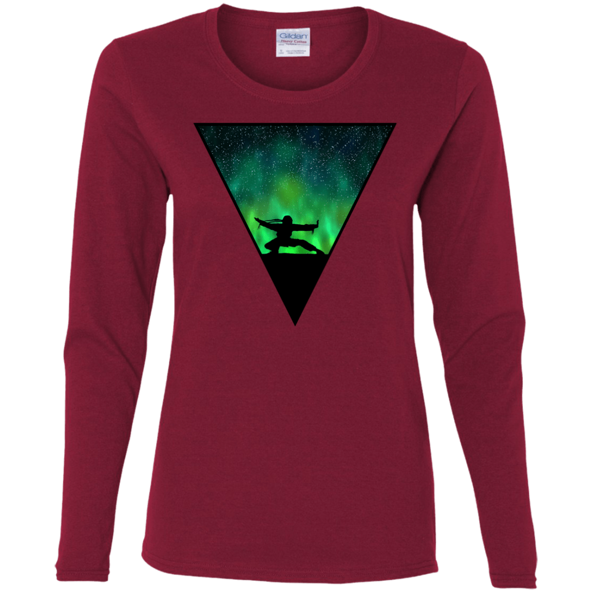 T-Shirts Cardinal / S Northern Lights Pose Women's Long Sleeve T-Shirt