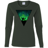 T-Shirts Forest / S Northern Lights Pose Women's Long Sleeve T-Shirt