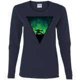 T-Shirts Navy / S Northern Lights Pose Women's Long Sleeve T-Shirt