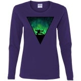 T-Shirts Purple / S Northern Lights Pose Women's Long Sleeve T-Shirt