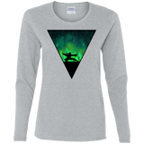 T-Shirts Sport Grey / S Northern Lights Pose Women's Long Sleeve T-Shirt