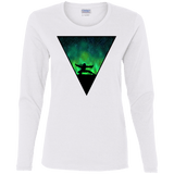 T-Shirts White / S Northern Lights Pose Women's Long Sleeve T-Shirt