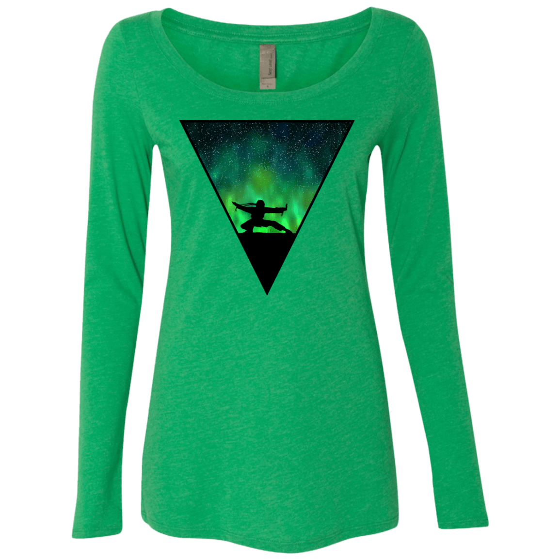T-Shirts Envy / S Northern Lights Pose Women's Triblend Long Sleeve Shirt