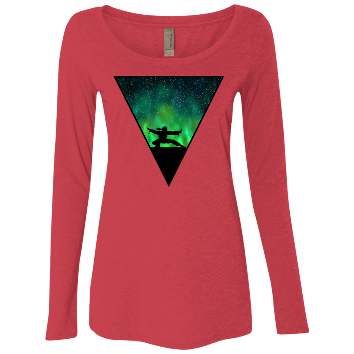 T-Shirts Vintage Red / S Northern Lights Pose Women's Triblend Long Sleeve Shirt