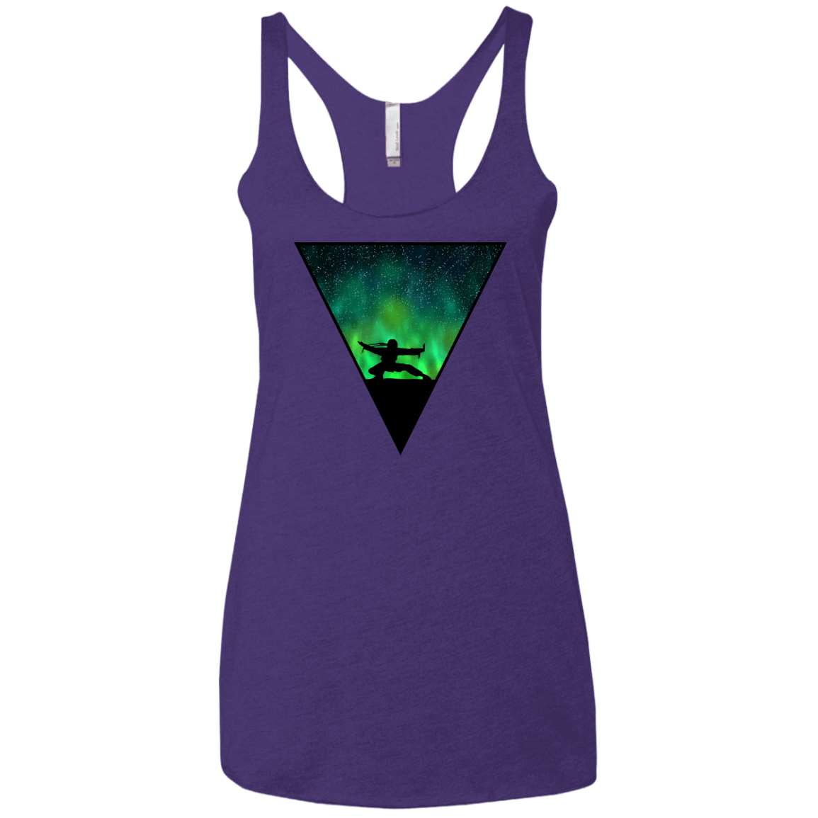 T-Shirts Purple Rush / X-Small Northern Lights Pose Women's Triblend Racerback Tank