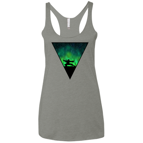 T-Shirts Venetian Grey / X-Small Northern Lights Pose Women's Triblend Racerback Tank
