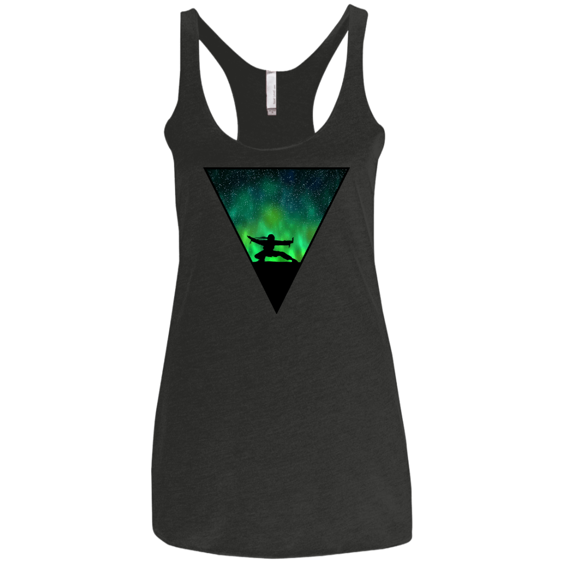 T-Shirts Vintage Black / X-Small Northern Lights Pose Women's Triblend Racerback Tank
