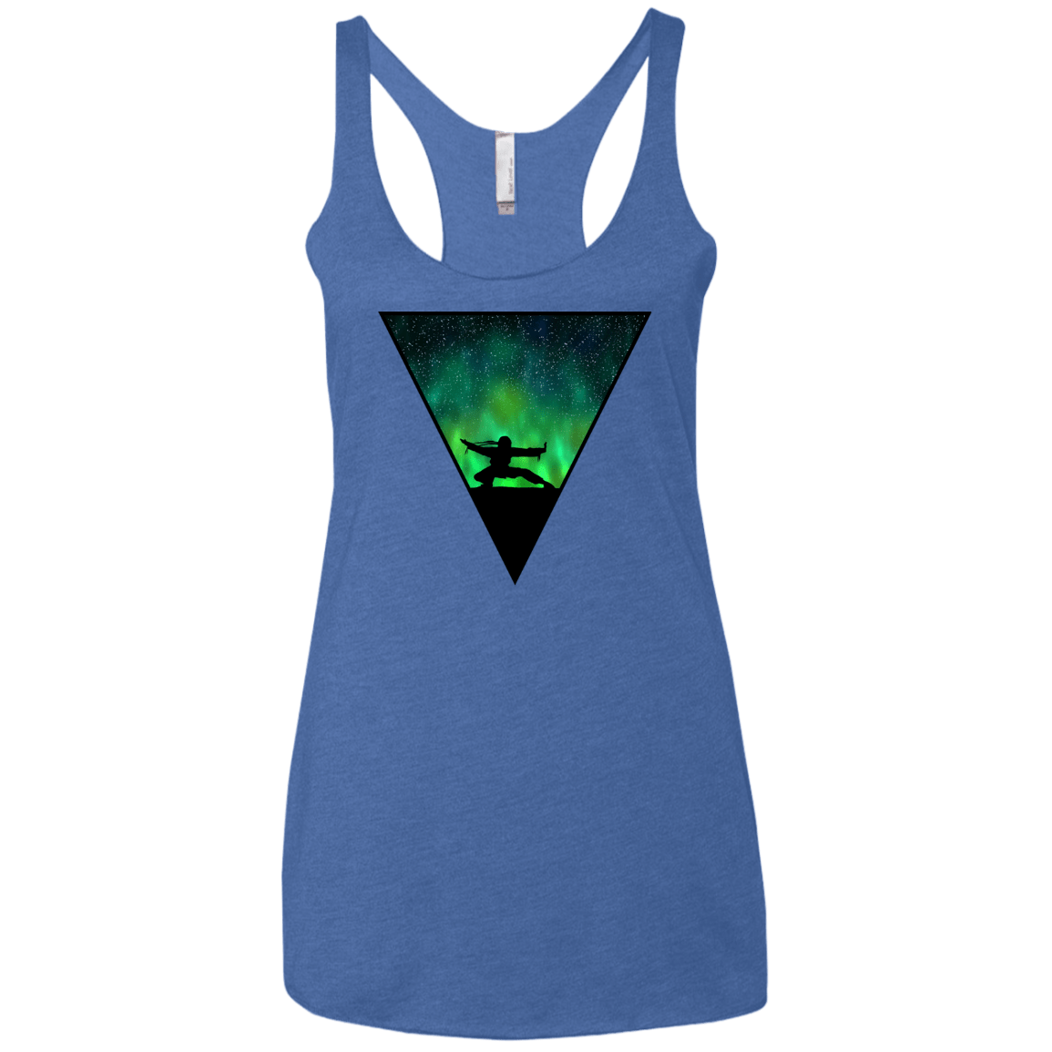T-Shirts Vintage Royal / X-Small Northern Lights Pose Women's Triblend Racerback Tank
