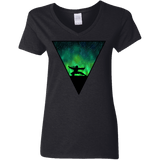 T-Shirts Black / S Northern Lights Pose Women's V-Neck T-Shirt