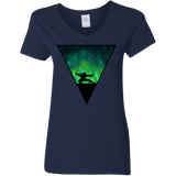 T-Shirts Navy / S Northern Lights Pose Women's V-Neck T-Shirt
