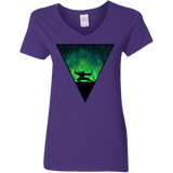 T-Shirts Purple / S Northern Lights Pose Women's V-Neck T-Shirt