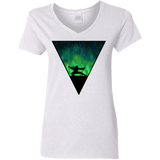 T-Shirts White / S Northern Lights Pose Women's V-Neck T-Shirt