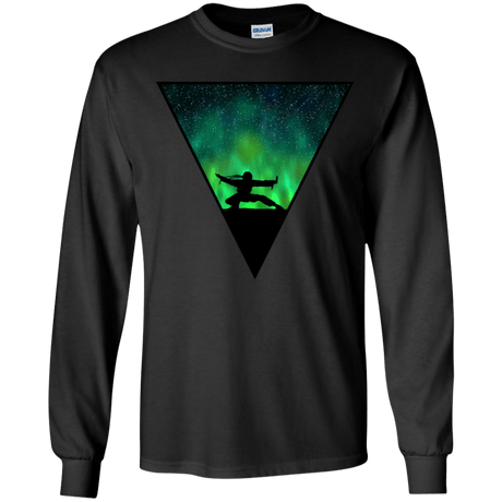 T-Shirts Black / YS Northern Lights Pose Youth Long Sleeve T-Shirt