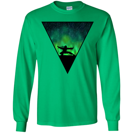 T-Shirts Irish Green / YS Northern Lights Pose Youth Long Sleeve T-Shirt