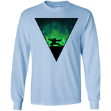 T-Shirts Light Blue / YS Northern Lights Pose Youth Long Sleeve T-Shirt