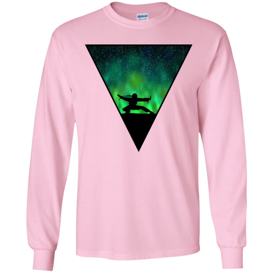 T-Shirts Light Pink / YS Northern Lights Pose Youth Long Sleeve T-Shirt