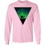 T-Shirts Light Pink / YS Northern Lights Pose Youth Long Sleeve T-Shirt