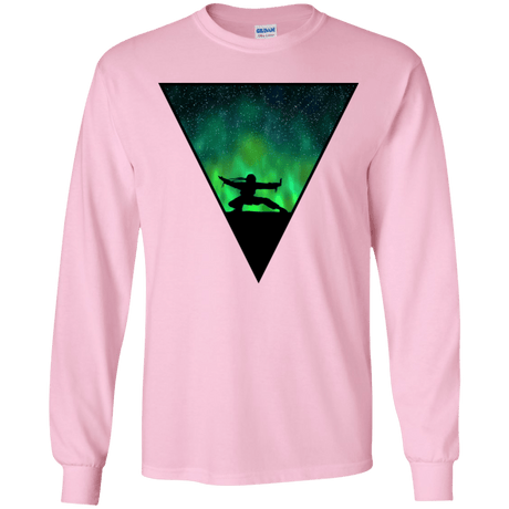 T-Shirts Light Pink / YS Northern Lights Pose Youth Long Sleeve T-Shirt
