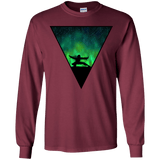T-Shirts Maroon / YS Northern Lights Pose Youth Long Sleeve T-Shirt