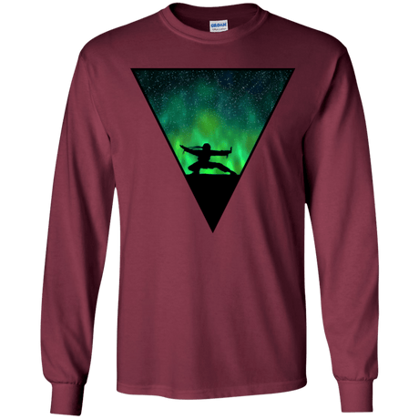 T-Shirts Maroon / YS Northern Lights Pose Youth Long Sleeve T-Shirt