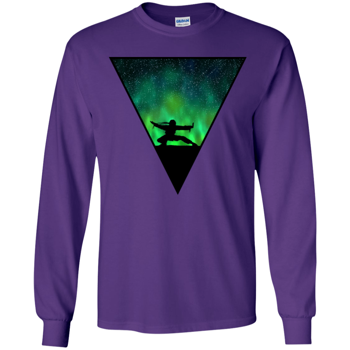 T-Shirts Purple / YS Northern Lights Pose Youth Long Sleeve T-Shirt