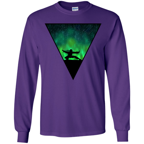T-Shirts Purple / YS Northern Lights Pose Youth Long Sleeve T-Shirt