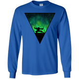 T-Shirts Royal / YS Northern Lights Pose Youth Long Sleeve T-Shirt