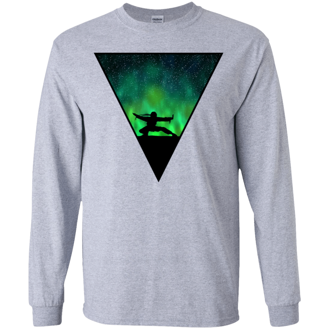 T-Shirts Sport Grey / YS Northern Lights Pose Youth Long Sleeve T-Shirt