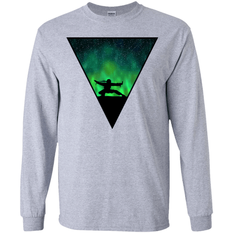 T-Shirts Sport Grey / YS Northern Lights Pose Youth Long Sleeve T-Shirt