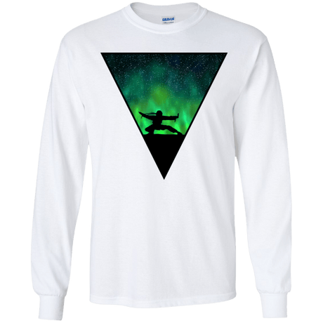 T-Shirts White / YS Northern Lights Pose Youth Long Sleeve T-Shirt