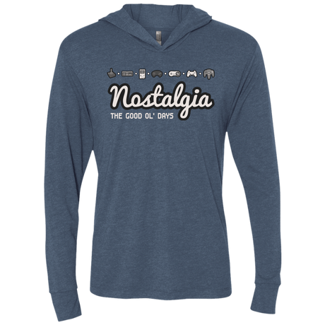 T-Shirts Indigo / X-Small Nostalgia Triblend Long Sleeve Hoodie Tee