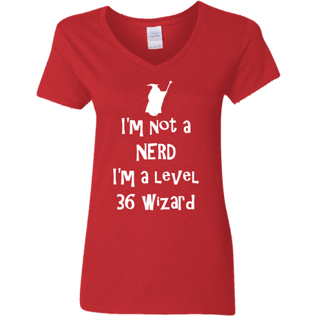 T-Shirts Red / S Not a Nerd Women's V-Neck T-Shirt