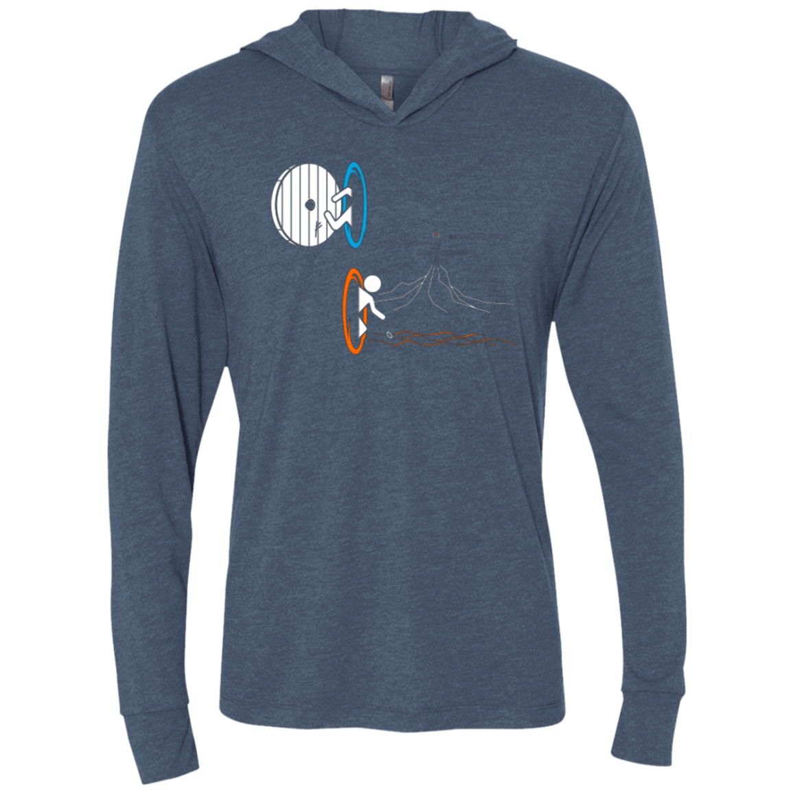 T-Shirts Indigo / X-Small Not a Simply Portal Triblend Long Sleeve Hoodie Tee