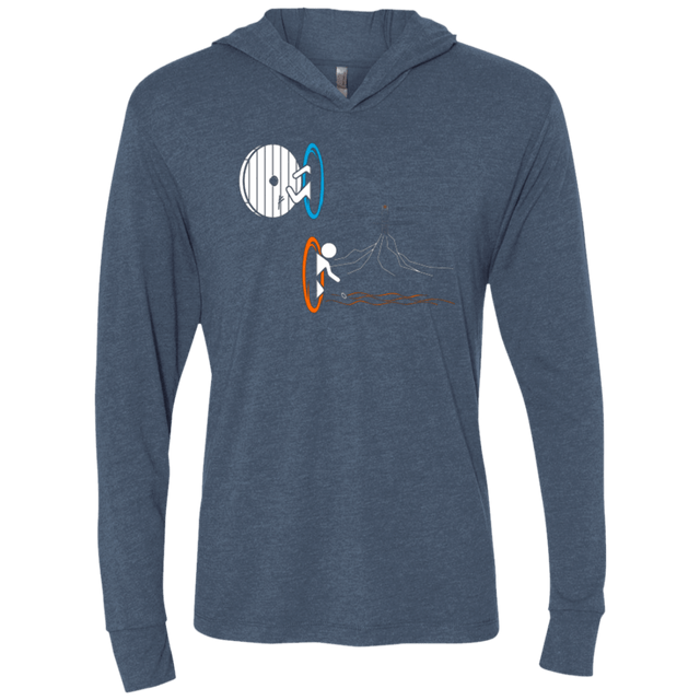 T-Shirts Indigo / X-Small Not a Simply Portal Triblend Long Sleeve Hoodie Tee