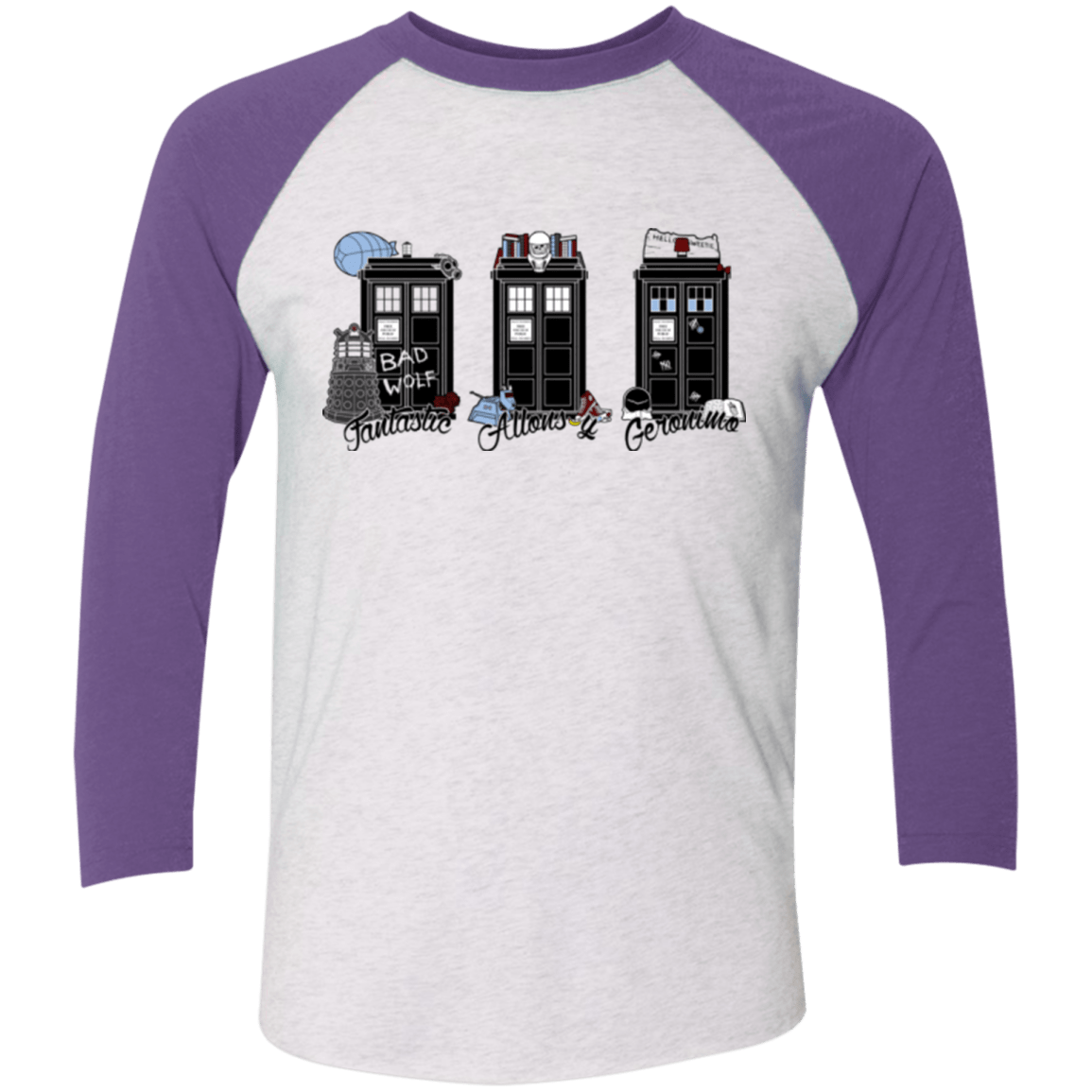T-Shirts Heather White/Purple Rush / X-Small Not Forgotten Men's Triblend 3/4 Sleeve