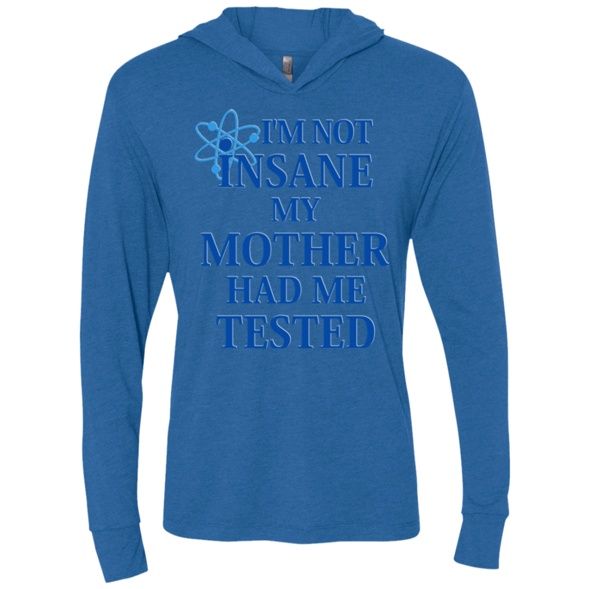 T-Shirts Vintage Royal / X-Small Not insane Triblend Long Sleeve Hoodie Tee