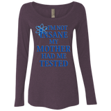 T-Shirts Vintage Purple / Small Not insane Women's Triblend Long Sleeve Shirt