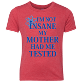 T-Shirts Vintage Red / YXS Not insane Youth Triblend T-Shirt