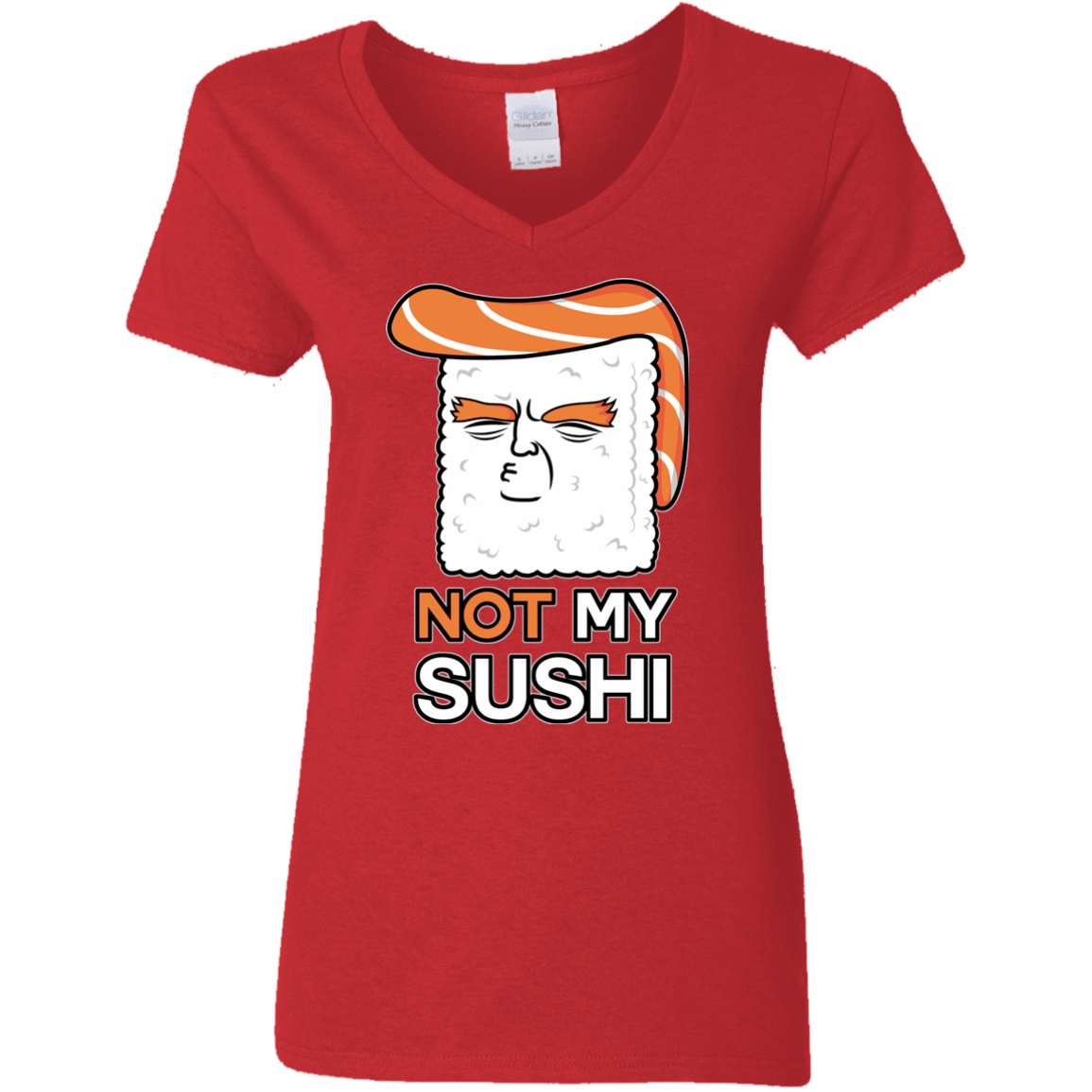 T-Shirts Red / S Not My Sushi Women's V-Neck T-Shirt