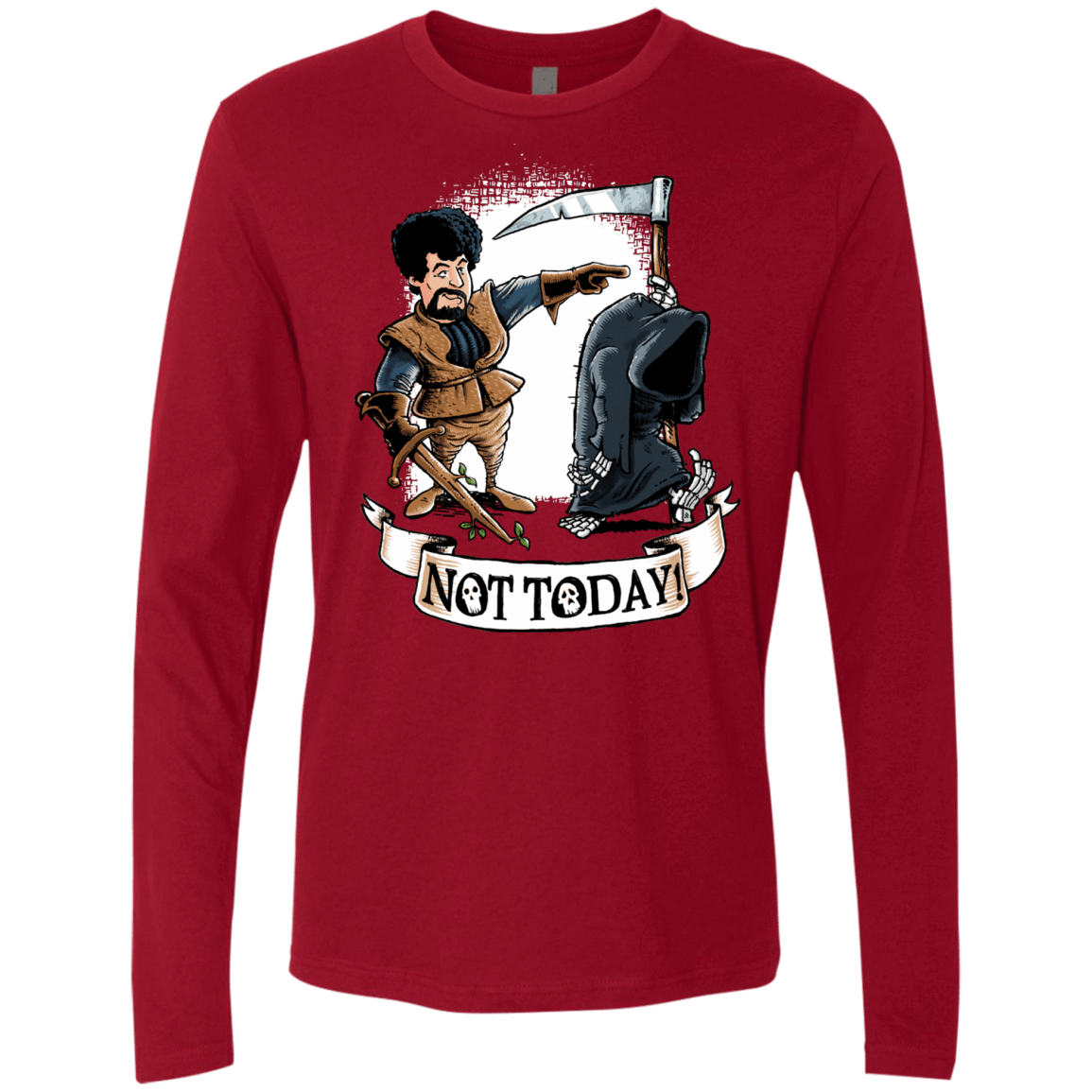 T-Shirts Cardinal / Small Not Today Men's Premium Long Sleeve