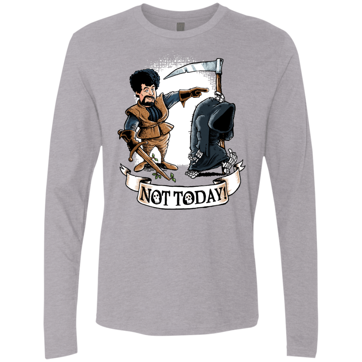 T-Shirts Heather Grey / Small Not Today Men's Premium Long Sleeve