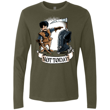 T-Shirts Military Green / Small Not Today Men's Premium Long Sleeve