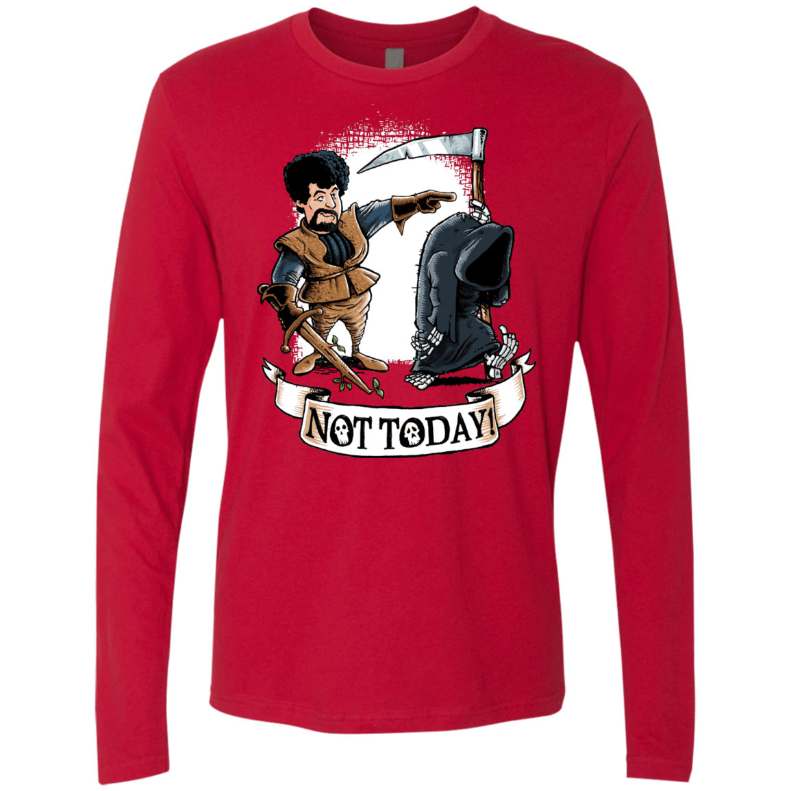 T-Shirts Red / Small Not Today Men's Premium Long Sleeve