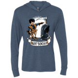 T-Shirts Indigo / X-Small Not Today Triblend Long Sleeve Hoodie Tee