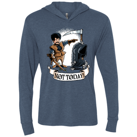 T-Shirts Indigo / X-Small Not Today Triblend Long Sleeve Hoodie Tee