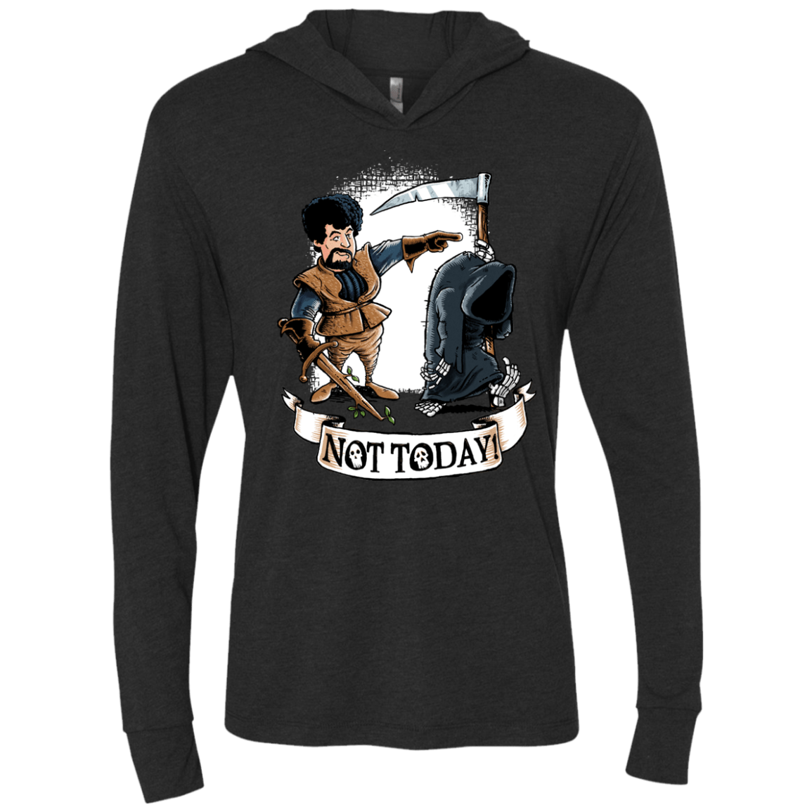 T-Shirts Vintage Black / X-Small Not Today Triblend Long Sleeve Hoodie Tee